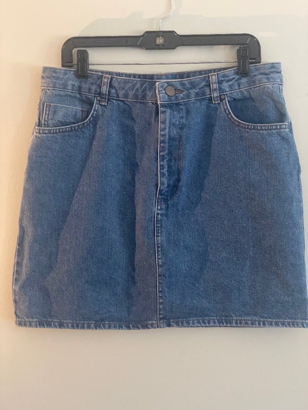 ASOS Blue Denim Mini Skirt UK 16 Classic 5 Pocket Jean Skirt